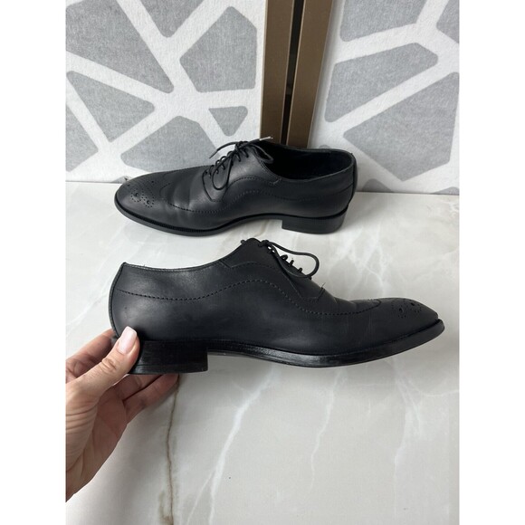 Zara Men Oxford Derby Lace Up Black Leather Dress Wingtip Shoes 40 Us 7 main image 9